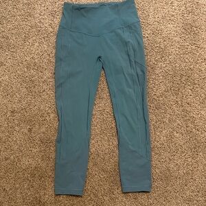 Lululemon All The Right Places 23” Crop Leggings | Size 6 | Teal | No Front Seam
